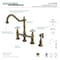 Kingston Brass KS1273PXBS Heritage Bridge Kitchen Faucet W/Brass Sprayer, Brass KS1273PXBS - alternate 3